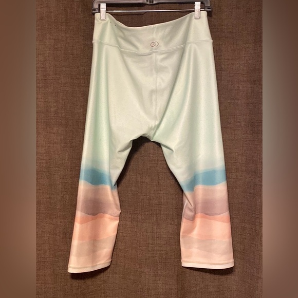 CALIA by Claire Underwood Landscape Mint Green Workout Capri size XL - Picture 3 of 8